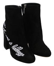 Load image into Gallery viewer, Dolce & Gabbana Embroidered Ankle Boots in Lambskin Suede