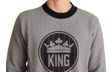 Load image into Gallery viewer, Dolce & Gabbana Elegant Gray Crown Motif Crewneck Sweater