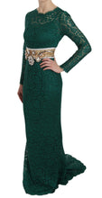 Load image into Gallery viewer, Dolce & Gabbana Emerald Elegance Long Sleeve Floor-Length Dress