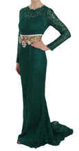 Load image into Gallery viewer, Dolce & Gabbana Emerald Elegance Long Sleeve Floor-Length Dress