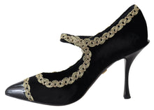 Load image into Gallery viewer, Dolce & Gabbana Elegant Velvet Patent Embroidered Pumps