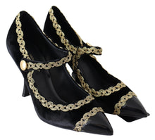 Load image into Gallery viewer, Dolce & Gabbana Elegant Velvet Patent Embroidered Pumps