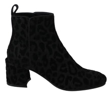 Load image into Gallery viewer, Dolce & Gabbana Elegant Black Leopard Print Short Boots