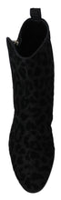 Load image into Gallery viewer, Dolce & Gabbana Elegant Black Leopard Print Short Boots