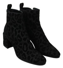Load image into Gallery viewer, Dolce & Gabbana Elegant Black Leopard Print Short Boots