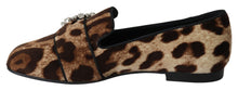 Load image into Gallery viewer, Dolce & Gabbana Leopard Print Crystal Embellished Loafers