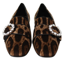 Load image into Gallery viewer, Dolce & Gabbana Leopard Print Crystal Embellished Loafers
