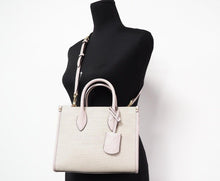 Load image into Gallery viewer, Michael Kors Mirella Small Powder Blush Canvas Shopper Crossbody Handbag Purse