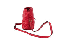 Load image into Gallery viewer, Versace Red Quilted Leather Drawstring Shoulder Bag Bucket Crossbody Handbag