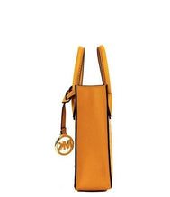 Load image into Gallery viewer, Michael Kors Mercer XS Honeycomb Gold Signature PVC North South Shopper Crossbody Bag