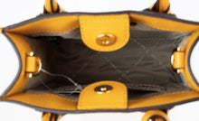 Load image into Gallery viewer, Michael Kors Mercer XS Honeycomb Gold Signature PVC North South Shopper Crossbody Bag