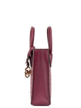 Load image into Gallery viewer, Michael Kors Mercer XS Mulberry Signature PVC North South Shopper Crossbody Bag