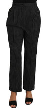 Load image into Gallery viewer, Dolce & Gabbana Elegant Black Pinstripe Dress Pants
