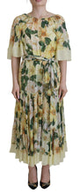 Load image into Gallery viewer, Dolce & Gabbana Elegant Floral Silk Pleated Maxi Dress