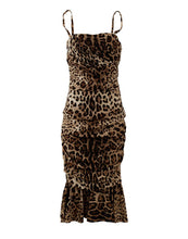 Load image into Gallery viewer, Dolce & Gabbana Elegant Leopard Print Cady Dress