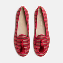 Load image into Gallery viewer, Charles Philip Red Silk Tassel Moccasins - Unisex Elegance