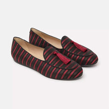 Load image into Gallery viewer, Charles Philip Elegant Pink Silk Loafers with Tassel Detail