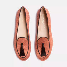 Load image into Gallery viewer, Charles Philip Velvet Tassel Moccasins in Vivid Orange