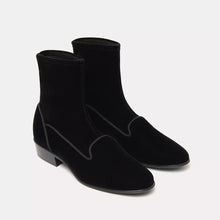 Load image into Gallery viewer, Charles Philip Sleek Suede Ankle Boots in Elegant Black