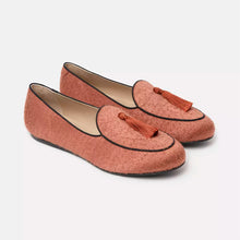 Load image into Gallery viewer, Charles Philip Elegant Rust Silk Tassel Loafers