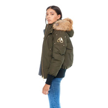 Load image into Gallery viewer, Moose Knuckles Exquisite Army Gold Debbie Bomber Jacket