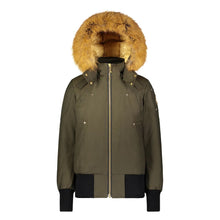 Load image into Gallery viewer, Moose Knuckles Exquisite Army Gold Debbie Bomber Jacket