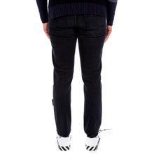 Load image into Gallery viewer, Off-White Slim Fit Black Cotton Jeans with Logo Print