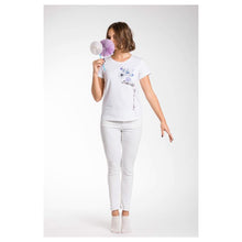 Load image into Gallery viewer, A.Tratti Elegant White Stretch Viscose Tee