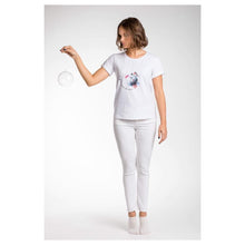Load image into Gallery viewer, A.Tratti Chic White Stretch Viscose Tee