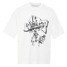 Load image into Gallery viewer, Off-White Elevated Elegance Crewneck Tee with Unique Script Detail