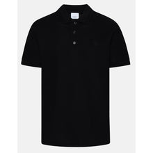Load image into Gallery viewer, Burberry Elegant Black Cotton Polo with Tartan Collar Detail