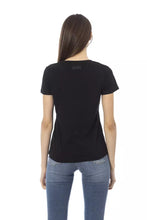 Load image into Gallery viewer, Trussardi Action Chic Black Cotton Blend Tee with Unique Front Print