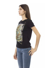 Load image into Gallery viewer, Trussardi Action Chic Black Cotton Blend Tee with Unique Front Print