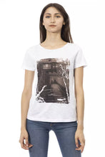 Load image into Gallery viewer, Trussardi Action Chic White Cotton Blend Tee with Front Print