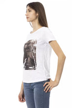 Load image into Gallery viewer, Trussardi Action Chic White Cotton Blend Tee with Front Print