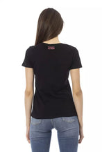 Load image into Gallery viewer, Trussardi Action Chic Black Round Neck Tee with Front Print