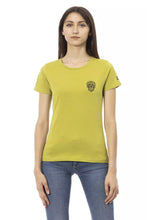 Load image into Gallery viewer, Trussardi Action Chic Green Tee with Artistic Front Print