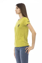 Load image into Gallery viewer, Trussardi Action Chic Green Tee with Artistic Front Print