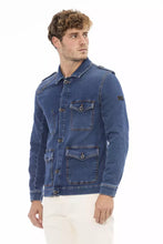Load image into Gallery viewer, Distretto12 Sleek Blue Jacket with Backpack Braces & Hood