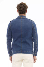 Load image into Gallery viewer, Distretto12 Sleek Blue Jacket with Backpack Braces & Hood