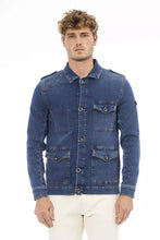 Load image into Gallery viewer, Distretto12 Sleek Blue Jacket with Backpack Braces & Hood