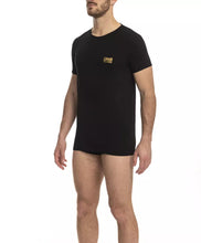 Load image into Gallery viewer, Cavalli Class Sleek Black Cotton Blend Logo Tee