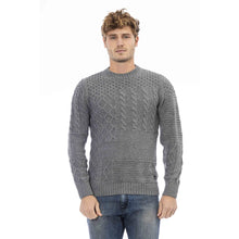 Load image into Gallery viewer, Distretto12 Elegant Gray Crewneck Wool Blend Sweater