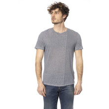 Load image into Gallery viewer, Distretto12 Ocean Blue Linen-Blend Crew Neck Tee