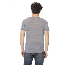 Load image into Gallery viewer, Distretto12 Ocean Blue Linen-Blend Crew Neck Tee