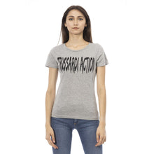 Load image into Gallery viewer, Trussardi Action Elegant Gray Cotton-Blend Tee with Chic Print