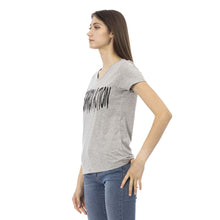 Load image into Gallery viewer, Trussardi Action Elegant Gray V-Neck Tee with Chic Print