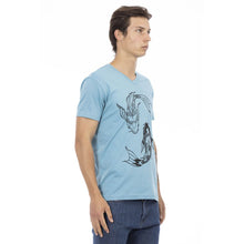 Load image into Gallery viewer, Trussardi Action V-Neck Cotton Blend Tee with Stylish Print