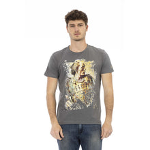 Load image into Gallery viewer, Trussardi Action Chic Gray Cotton Tee with Statement Print
