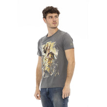 Load image into Gallery viewer, Trussardi Action Chic Gray Cotton Tee with Statement Print